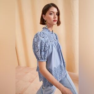 Ulla Johnson Mischa Cotton Eyelet Blouse